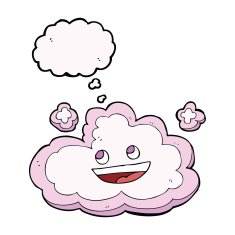 cartoon decorative cloud with thought bubble N6