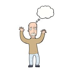 cartoon angry dad with thought bubble N8
