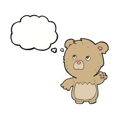 cartoon teddy bear with thought bubble N22