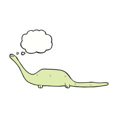 cartoon dinosaur with thought bubble N33