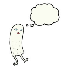 cartoon funny ghost with thought bubble N18