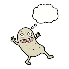 cartoon potato with thought bubble N9