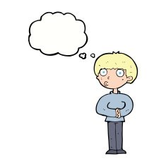 cartoon curious man with thought bubble N57