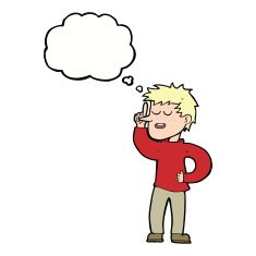 cartoon man with idea thought bubble N90