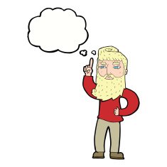cartoon man with idea thought bubble N91