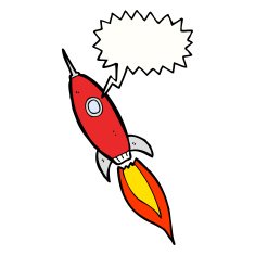 cartoon spaceship with thought bubble N27