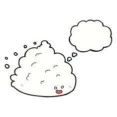 cartoon cloud character with thought bubble N9