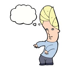 cartoon man with no worries thought bubble N8