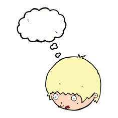 cartoon shocked face with thought bubble N12
