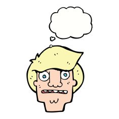 cartoon shocked face with thought bubble N13