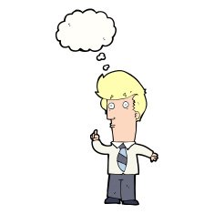 cartoon man with question thought bubble N8