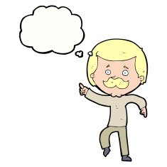 cartoon dancing dad with thought bubble N8