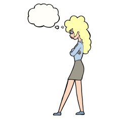 Cartoon Annoyed Woman With Thought Bubble N158