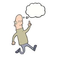 cartoon bald man with idea thought bubble N18