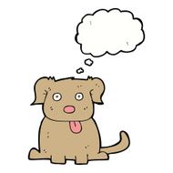 cartoon dog with thought bubble N13