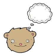 cartoon teddy bear head with thought bubble N2