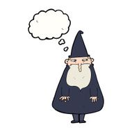 cartoon wizard with thought bubble N19