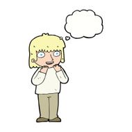 cartoon excited person with thought bubble N9