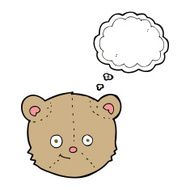 cartoon teddy bear head with thought bubble N3