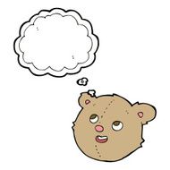 cartoon teddy bear head with thought bubble N4