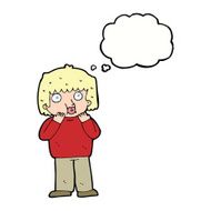 cartoon worried boy with thought bubble N27