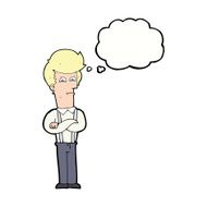 cartoon annoyed man with thought bubble N70