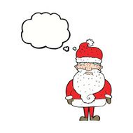 cartoon santa claus with thought bubble N169