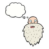 cartoon bearded man with thought bubble N41