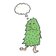 cartoon monster with thought bubble N43