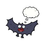 cartoon bat with thought bubble N18