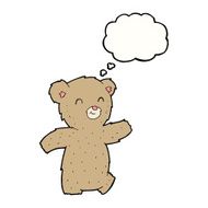 cartoon teddy bear with thought bubble N49