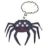 cartoon halloween spider with thought bubble N9