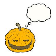 cartoon halloween pumpkin with thought bubble N17