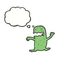 cartoon funny frog with thought bubble N17