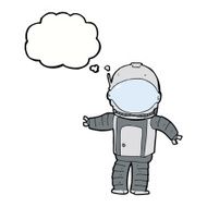cartoon astronaut with thought bubble N103