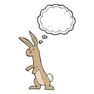 cartoon rabbit with thought bubble N79
