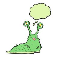 cartoon gross slug with thought bubble N12
