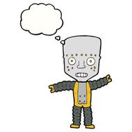 cartoon robot with thought bubble N148