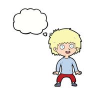 cartoon excited boy with thought bubble N128