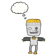 cartoon robot with thought bubble N149