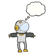 cartoon astronaut with thought bubble N104