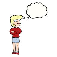 Cartoon Annoyed Woman With Thought Bubble N161