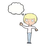 cartoon staring boy with thought bubble N21