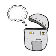 cartoon robot head with thought bubble N51