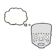 cartoon robot head with thought bubble N52