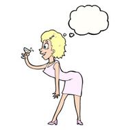 cartoon woman with drink thought bubble N7