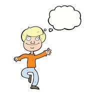 cartoon dancing man with thought bubble N16