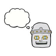 cartoon robot head with thought bubble N53