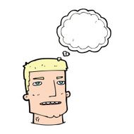 cartoon male head with thought bubble N8
