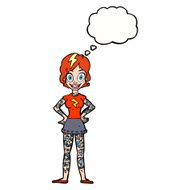 cartoon woman with heavy tattoos thought bubble N8